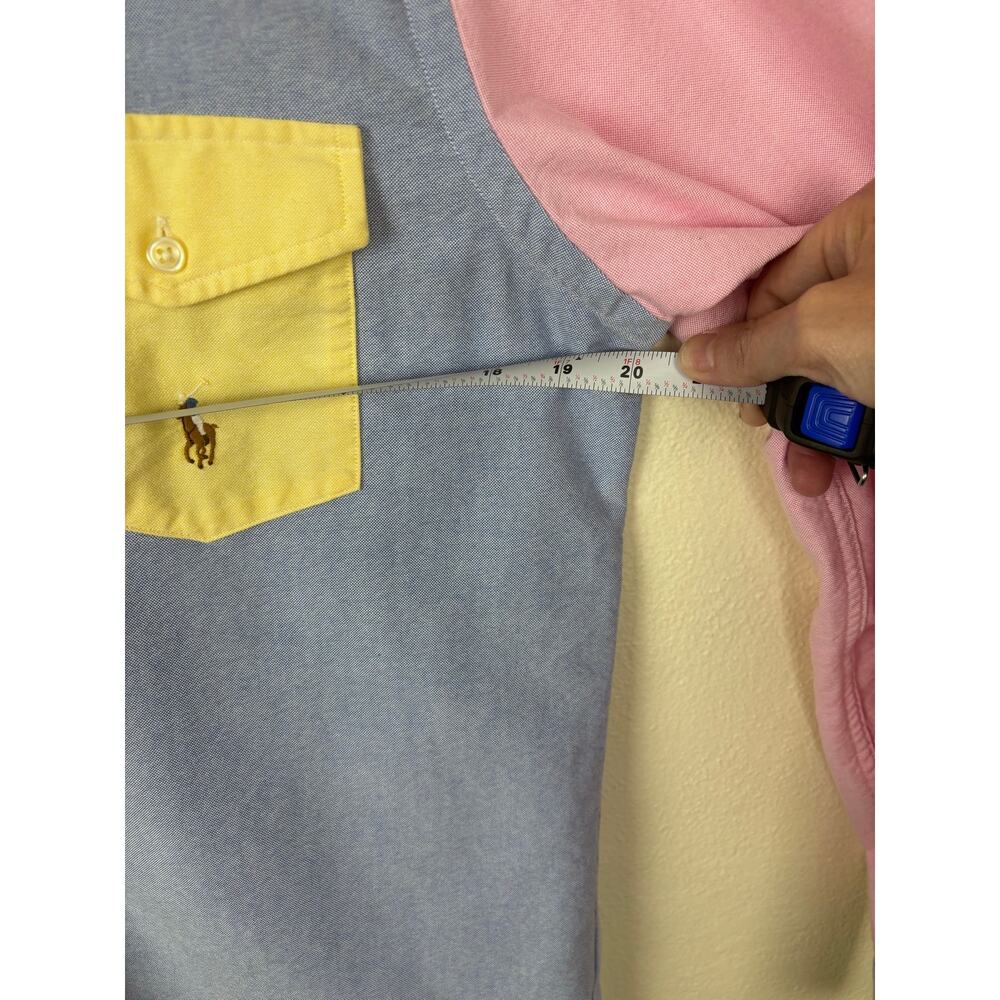 Ralph Lauren Colorblock Oxford Shirt Medium Classic Fit Blue Pink Collegiate - Picture 6 of 7